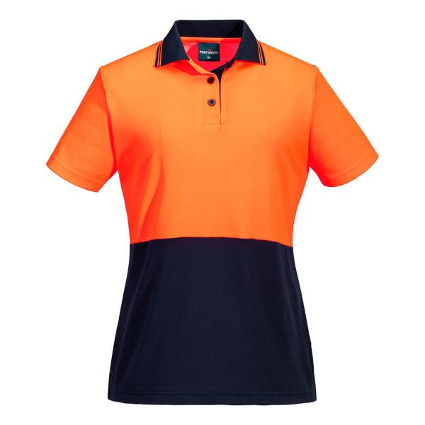 Hi-Vis Womens Cotton Comfort Contrast Class D Polo Shirt S/S (ML211)