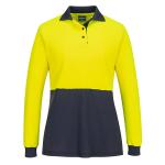 Hi-Vis Womens Cotton Comfort D Contrast Polo L/S(ML213)